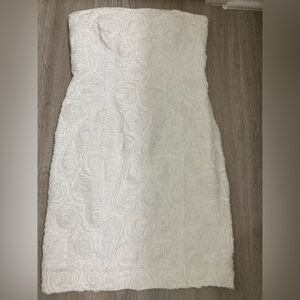 Calvin Klein White Floral Textured Dress